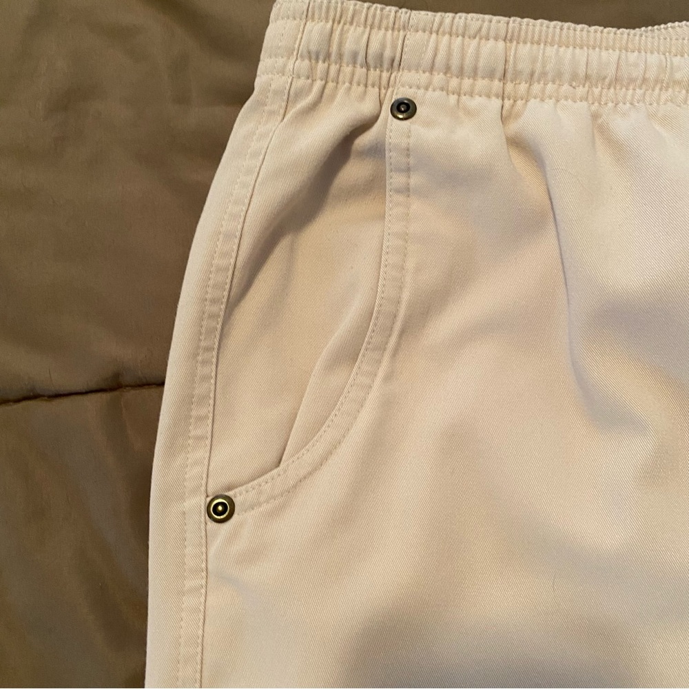 👗 Cream Elastic Waist Pants - Picture 4 of 8